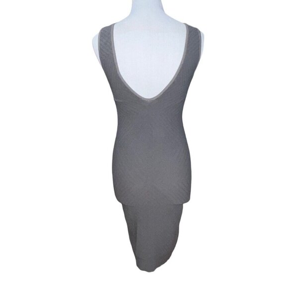 BCBGeneration GRAY PEBBLESTONE TANK BODYCON DRESS MINI SLEEVELESS SIZE XS/S NEW - Picture 3 of 11